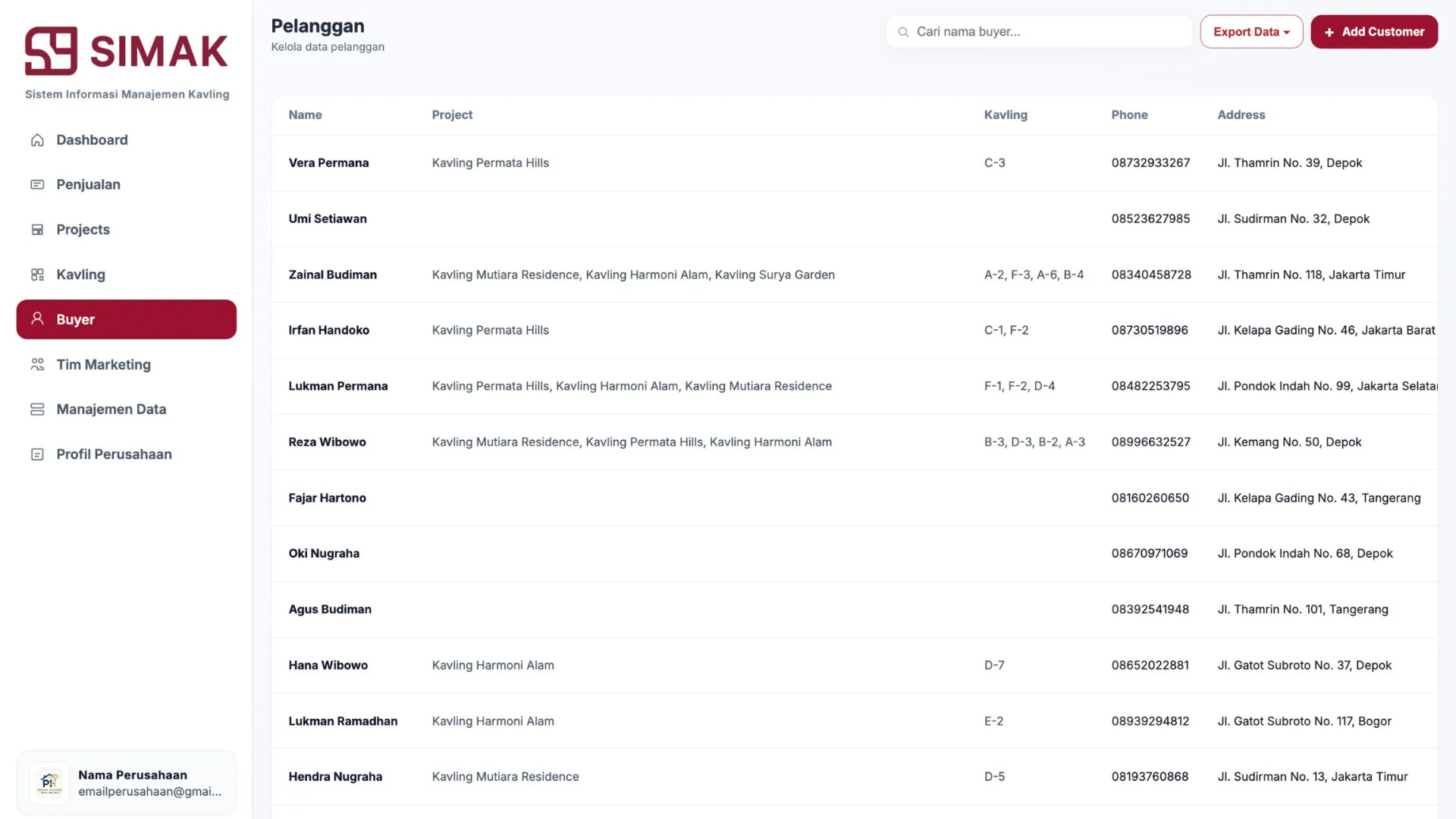 Sistem Manajemen Properti Kavling14