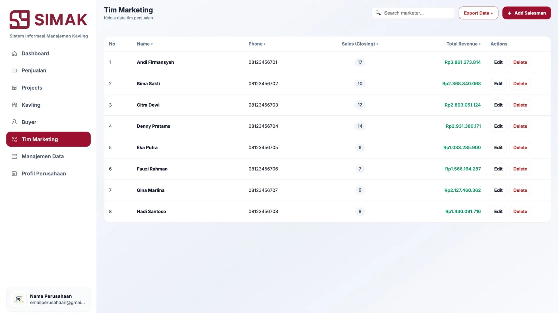 Sistem Manajemen Properti Kavling15